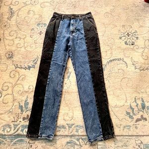 Womens two toned denim & black jeans, size Medium from Shein. Never been worn!